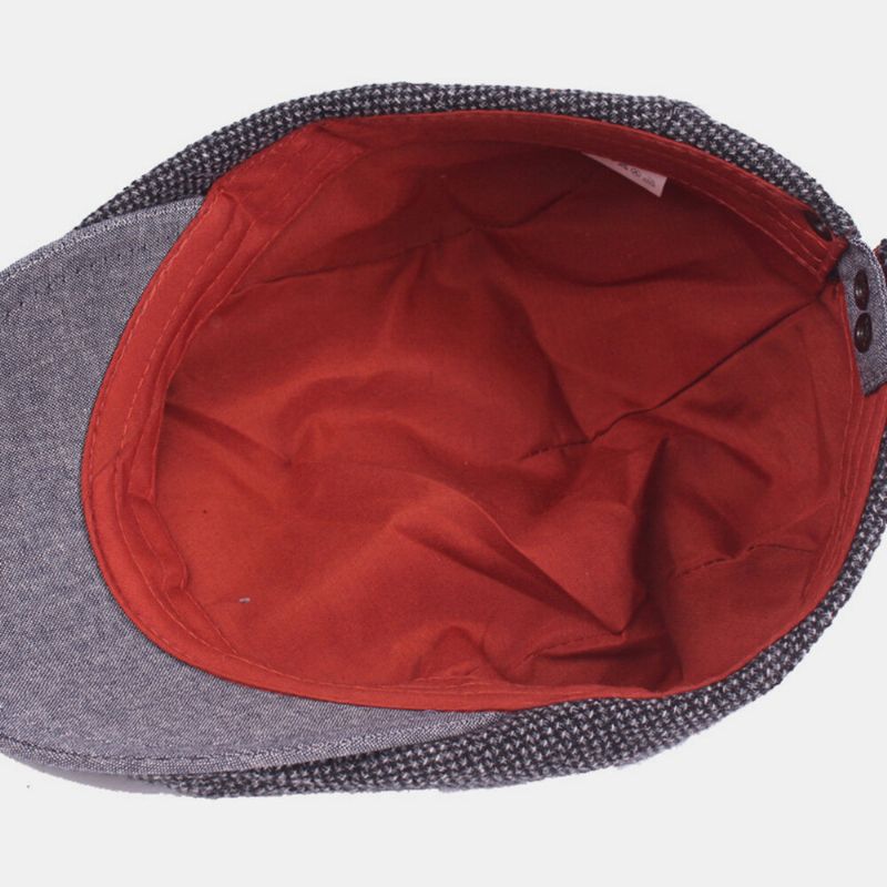 Męska Bawełniana Siatka Oddychająca Jednokolorowa Berety Outdoor Travel Wild Sunshade Płaskie Kapelusz Forward Cap