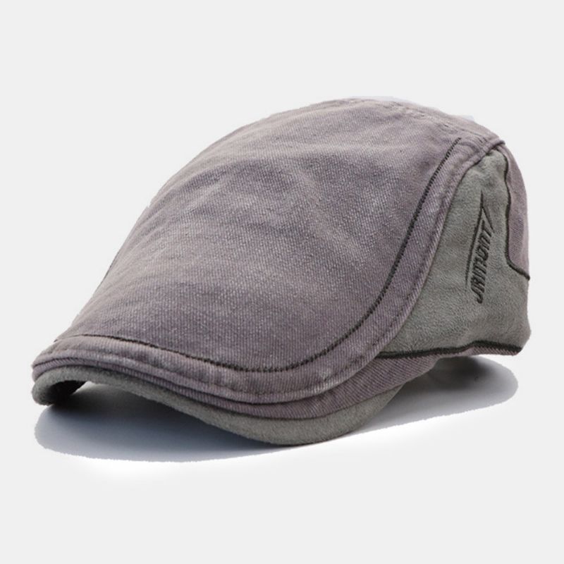 Męska CZapka Beret W Kontrastowym Kolorze Retro Casual Regulowane Płaskie CZapki Ivy Cap Forward Cap