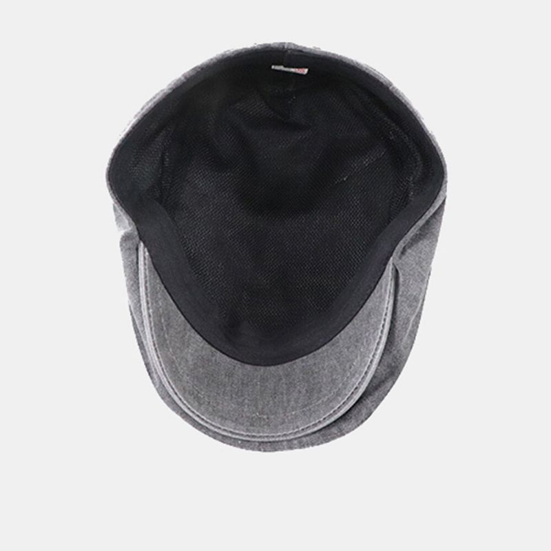 Męskie Bawełniane Berety W Jednolitym Kolorze Z Zagnieceniami Retro Myte Dome Forward Cap Newsboy Hat