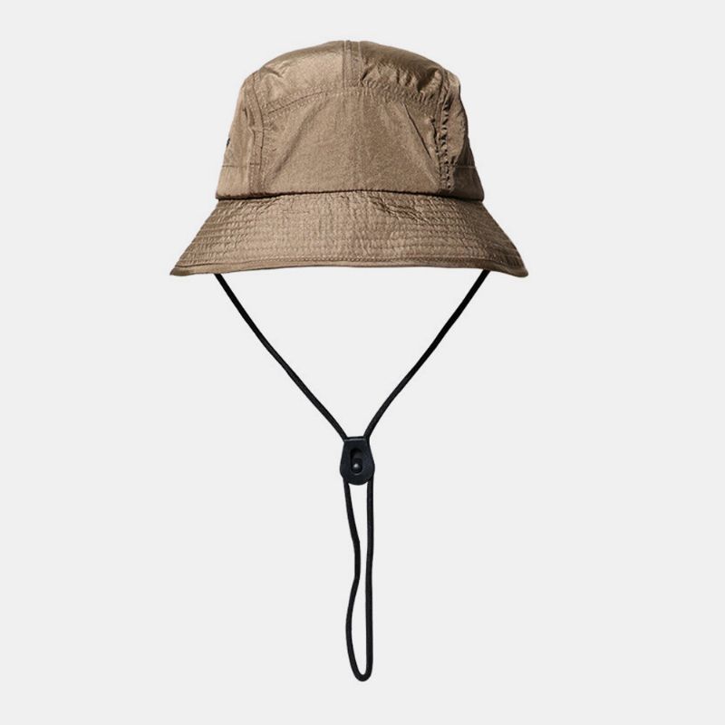 Męskie Canvas Solid Color Retro Street Quick Dry Regulowany Sznurkiem CZapka Taktyczna Bucket Hat