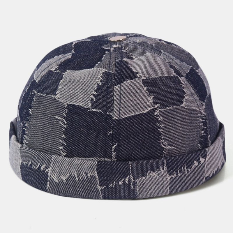 Męskie Casual Landlord Caps Skull Caps Patchwork Cowboy Denim Hat