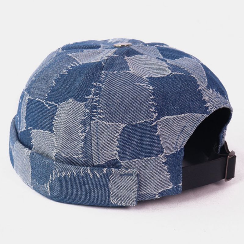 Męskie Casual Landlord Caps Skull Caps Patchwork Cowboy Denim Hat