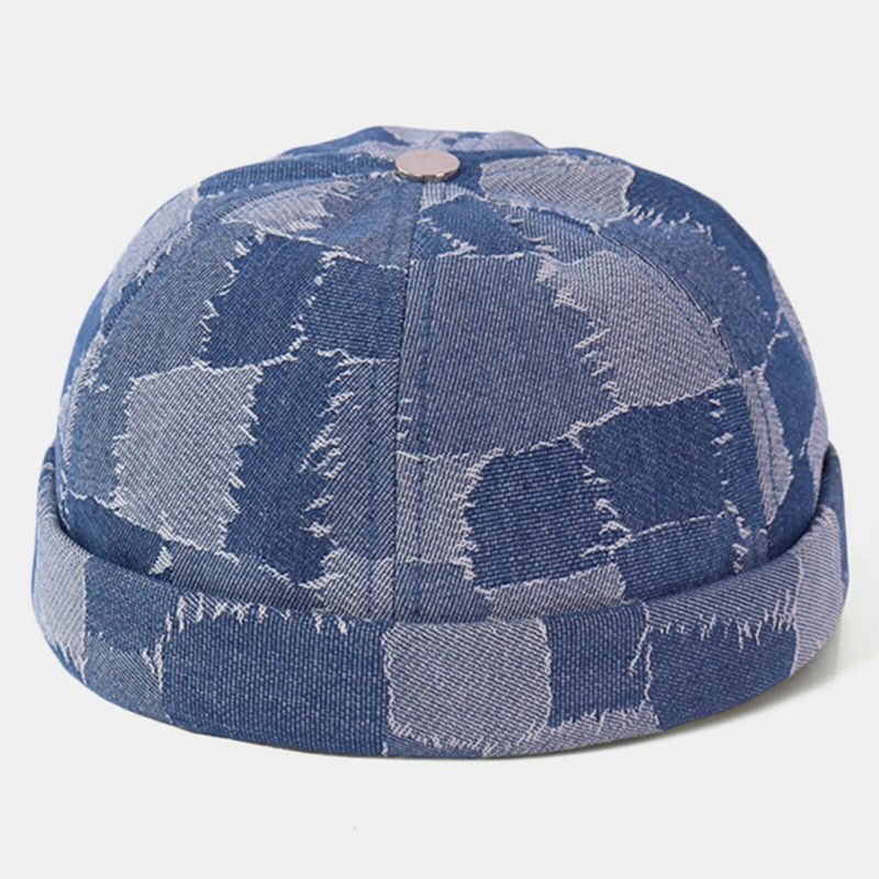 Męskie Casual Landlord Caps Skull Caps Patchwork Cowboy Denim Hat