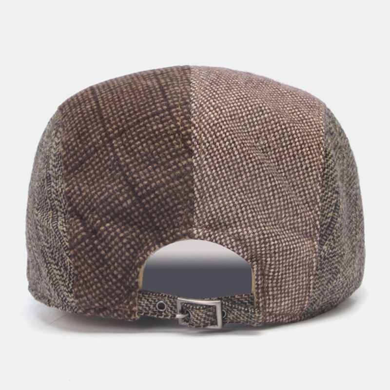 Męskie CZapki Gazecie Kolorowe Geometryczne Łączenie Outdoor Casual Wild Berets Driver Hat