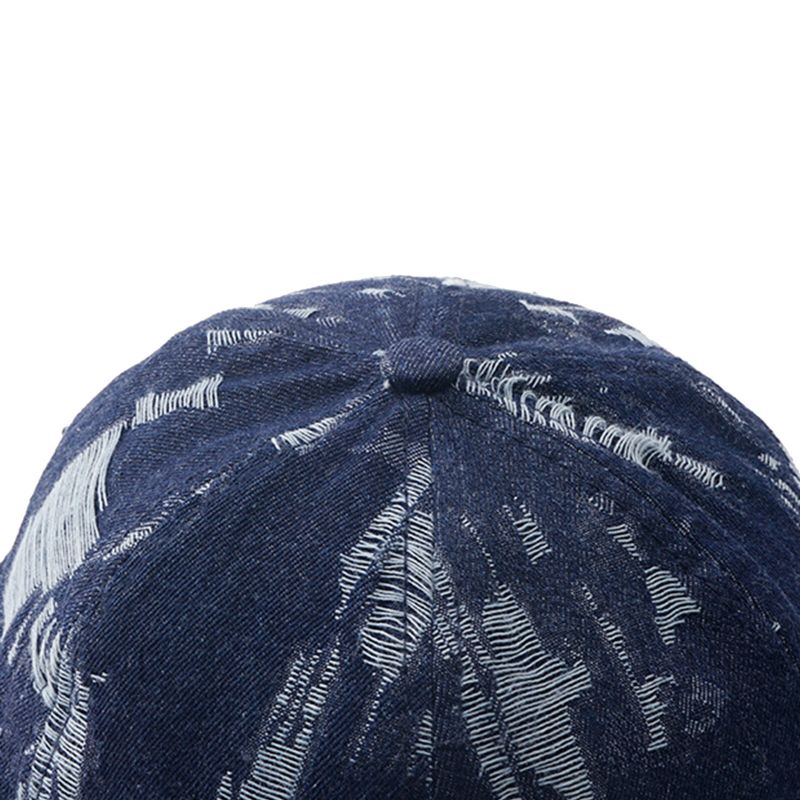 Męskie Denim Distressed Ripped Trendy All-match Regulowana CZapka Bez Ronda Landlord Caps Skull Caps