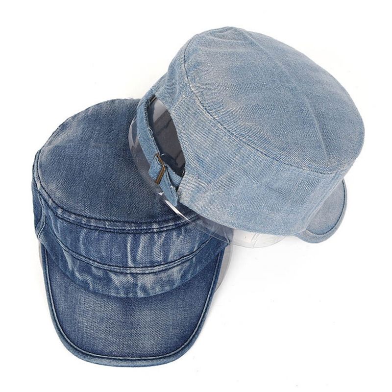 Męskie Denim Outdoor Sunshade All-match Regulowany Casual Vintage Military Caps Płaskie Hats