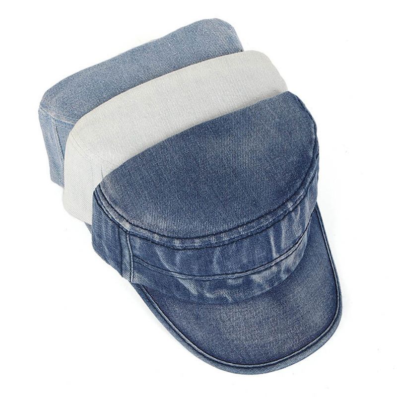 Męskie Denim Outdoor Sunshade All-match Regulowany Casual Vintage Military Caps Płaskie Hats