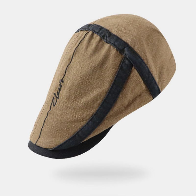 Męskie Distressed Short Brim Beret Płaskie Cap Casual Sunshade Regulowany Newsboy Hat