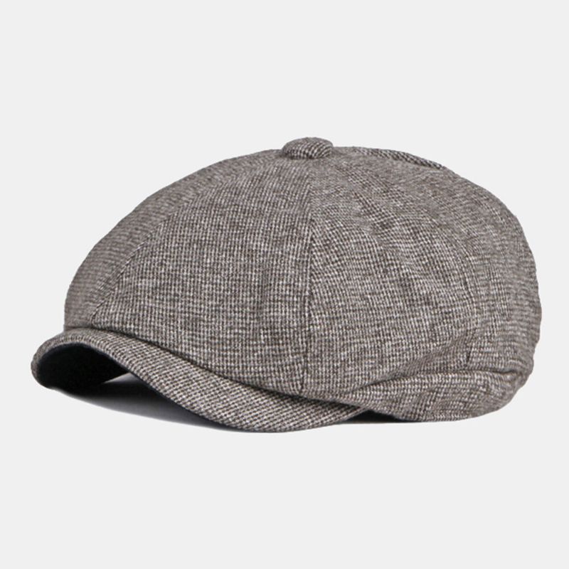 Męskie Kapelusze Gazeciarz Brytyjski Casual Outdoor Sunshade 8 Panel Ivy Cap Ośmiokątny Kapelusz