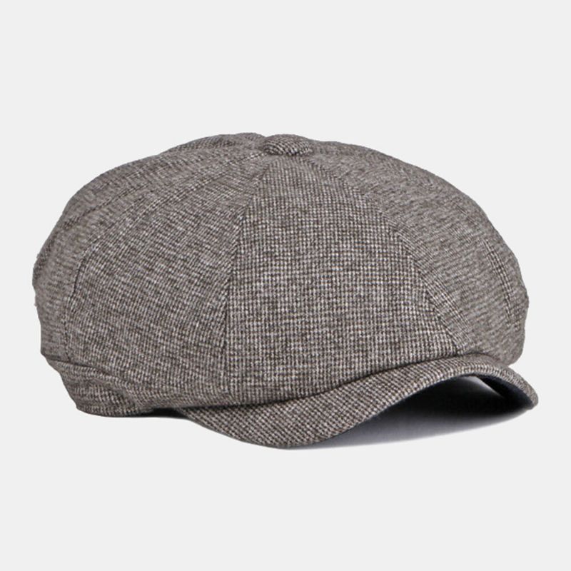 Męskie Kapelusze Gazeciarz Brytyjski Casual Outdoor Sunshade 8 Panel Ivy Cap Ośmiokątny Kapelusz