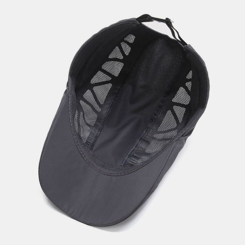 Męskie Mesh Hollow Out Solid Color Sunshade Oddychająca CZapka Do Przodu Beret Kapelusz Płaska CZapka