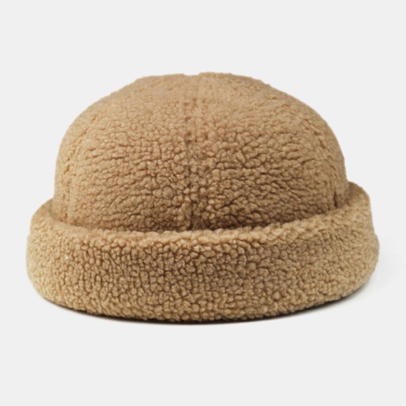 Męskie Shearling Solid Color Regulowany Wild Warm Outdoor CZapka Landlord Cap Skull Cap