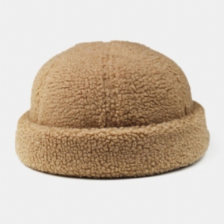 Męskie Shearling Solid Color Regulowany Wild Warm Outdoor CZapka Landlord Cap Skull Cap