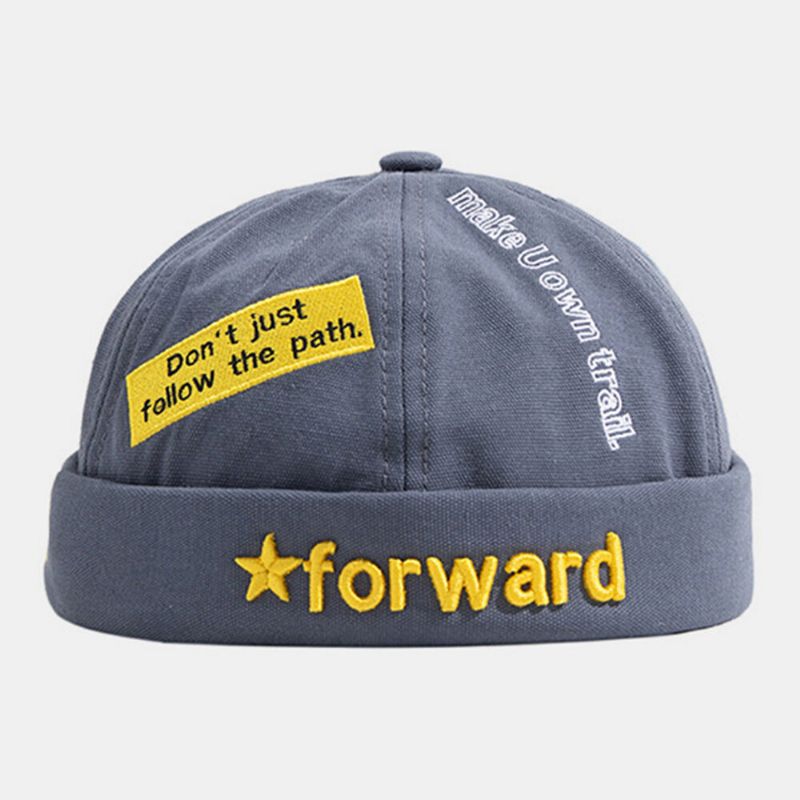 Unisex Bawełniana Kopuła List Slogan Gwiazdy Haftowana Łatka CZapka Z CZaszką Moda Na Co Dzień CZapka Melonowa CZapka Landlord Cap Harbour Hat