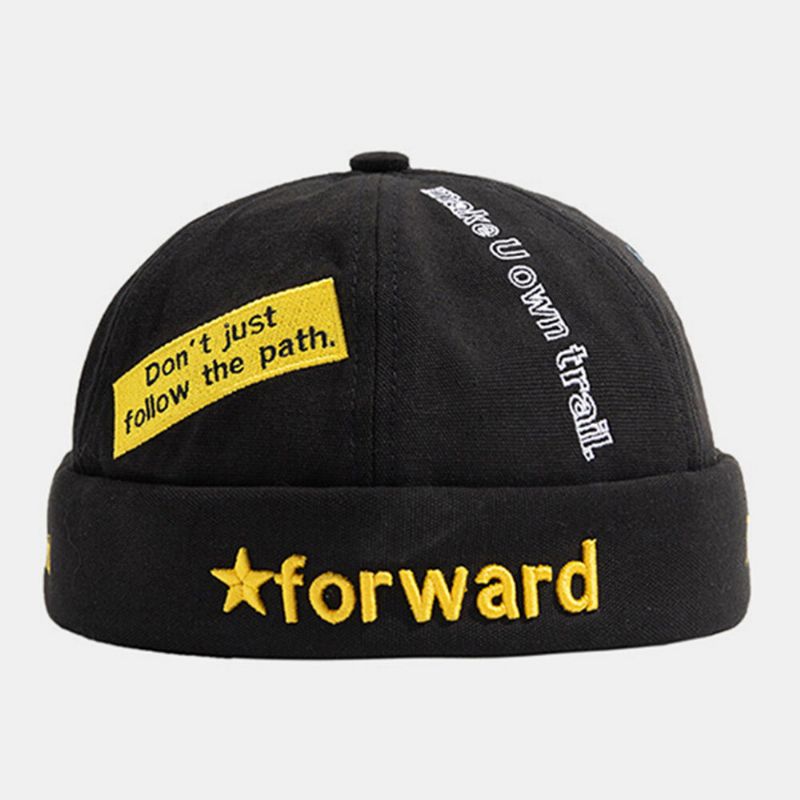 Unisex Bawełniana Kopuła List Slogan Gwiazdy Haftowana Łatka CZapka Z CZaszką Moda Na Co Dzień CZapka Melonowa CZapka Landlord Cap Harbour Hat