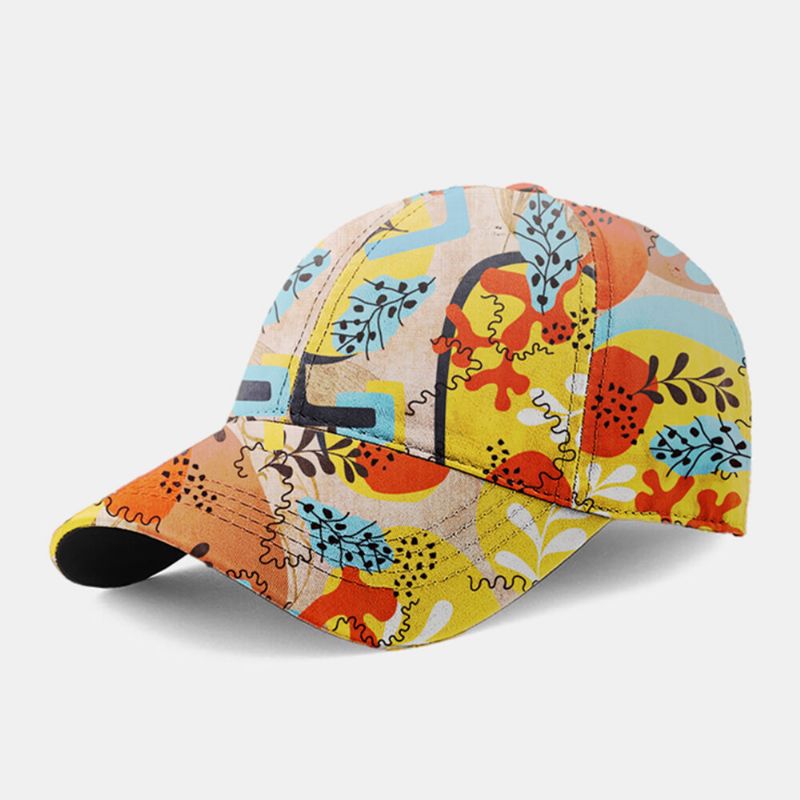 Unisex Bawełniana Nakładka Kwiatowy Wzór Regulowana Moda Casual Sunshade Baseball Cap