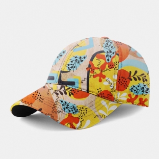 Unisex Bawełniana Nakładka Kwiatowy Wzór Regulowana Moda Casual Sunshade Baseball Cap