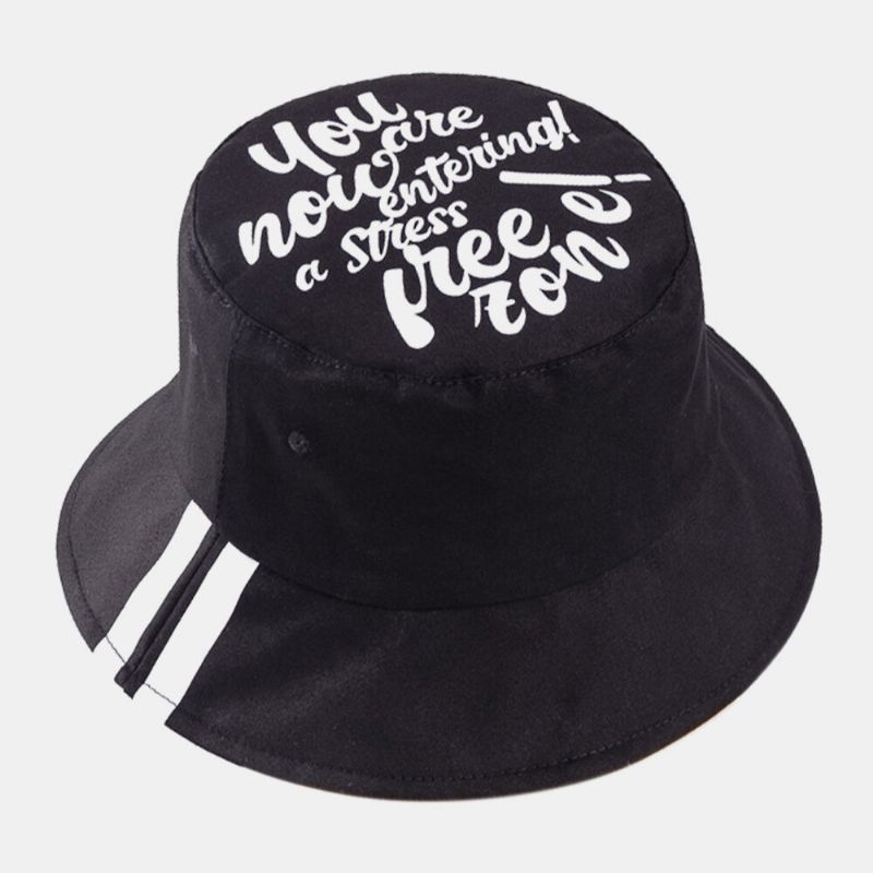 Unisex Bawełniany Wzór Literowy Z Nadrukiem Twill Fashion Bucket Hat