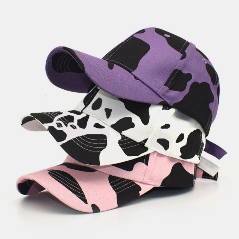 Unisex Cotton Cows Pattern Outdoor Travel Sunshade Baseball Hat