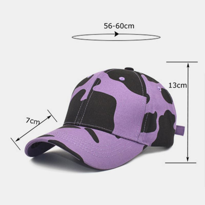 Unisex Cotton Cows Pattern Outdoor Travel Sunshade Baseball Hat