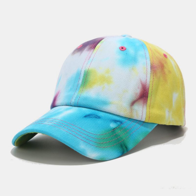 Unisex Cotton Tie-dye Graffiti Kontrast Kolor Moda Sunshade Baseball Hat