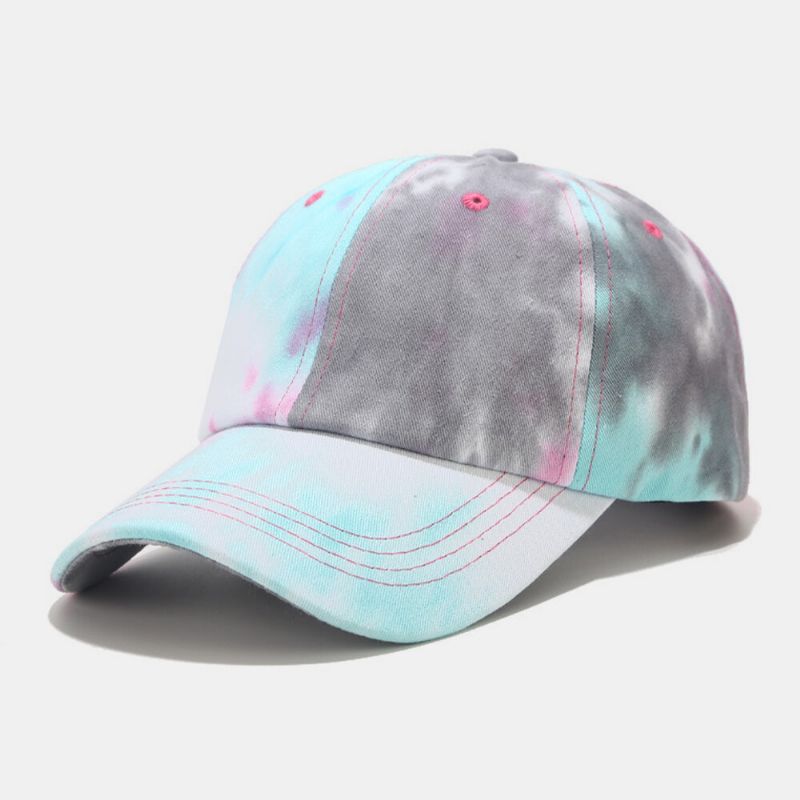 Unisex Cotton Tie-dye Graffiti Kontrast Kolor Moda Sunshade Baseball Hat