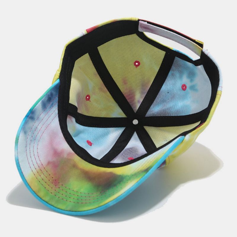 Unisex Cotton Tie-dye Graffiti Kontrast Kolor Moda Sunshade Baseball Hat