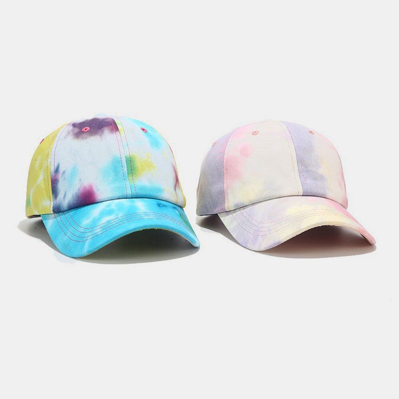 Unisex Cotton Tie-dye Graffiti Kontrast Kolor Moda Sunshade Baseball Hat