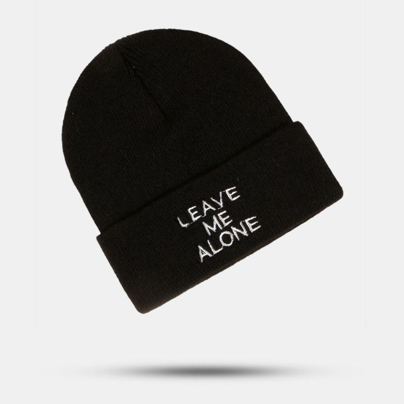 Unisex CZapka Beanie Akryl Dzianiny Litery Haftowane Zwinięty Cały Mecz Ciepła CZapka CZapka Dzianinowa