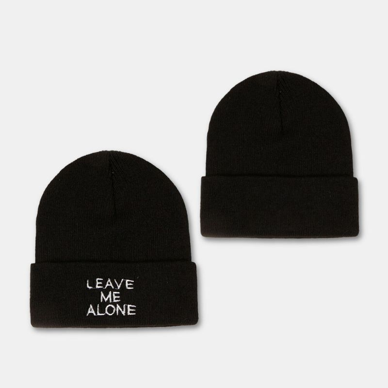 Unisex CZapka Beanie Akryl Dzianiny Litery Haftowane Zwinięty Cały Mecz Ciepła CZapka CZapka Dzianinowa