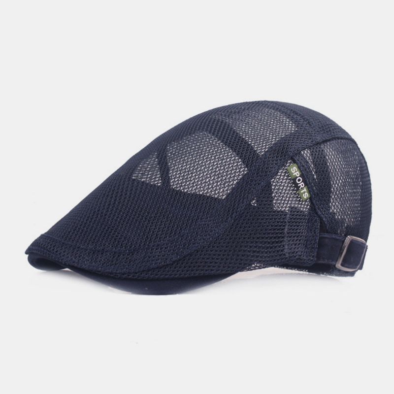 Unisex CZapka Beret Z Pełnej Siateczki Summer Cool Suncreen Oddychająca Płaska CZapka Ivy Cap Driver Hat