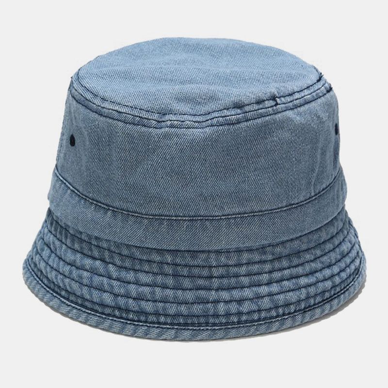 Unisex Denim Broken Holes Made-old Fashion Outdoor Sunshade Bucket Hat