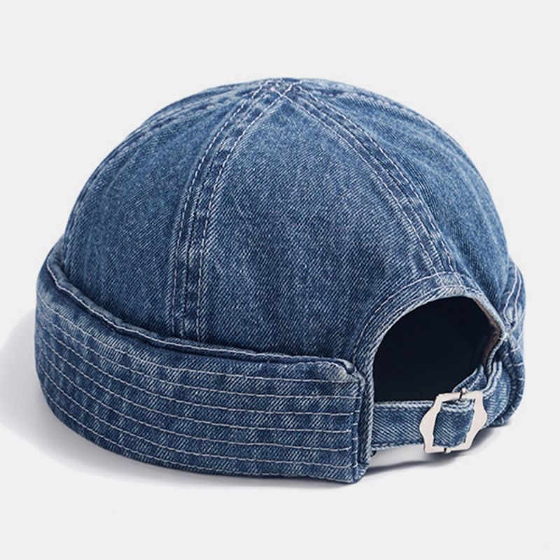 Unisex Denim Jednolity Kolor Retro Trend Mody Beanie CZapka Landlord Cap Skull Cap