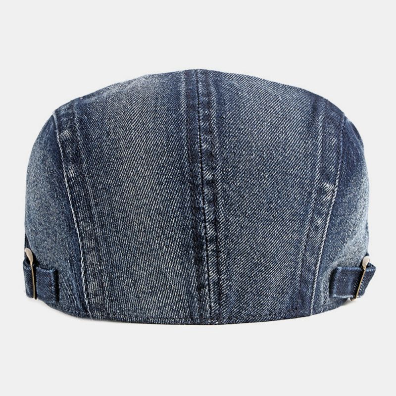 Unisex Denim Washed Make-old Hole Oddychająca Na Co Dzień Osłona Przeciwsłoneczna Do Przodu CZapka Beret CZapka Z Płaskim Kapeluszem