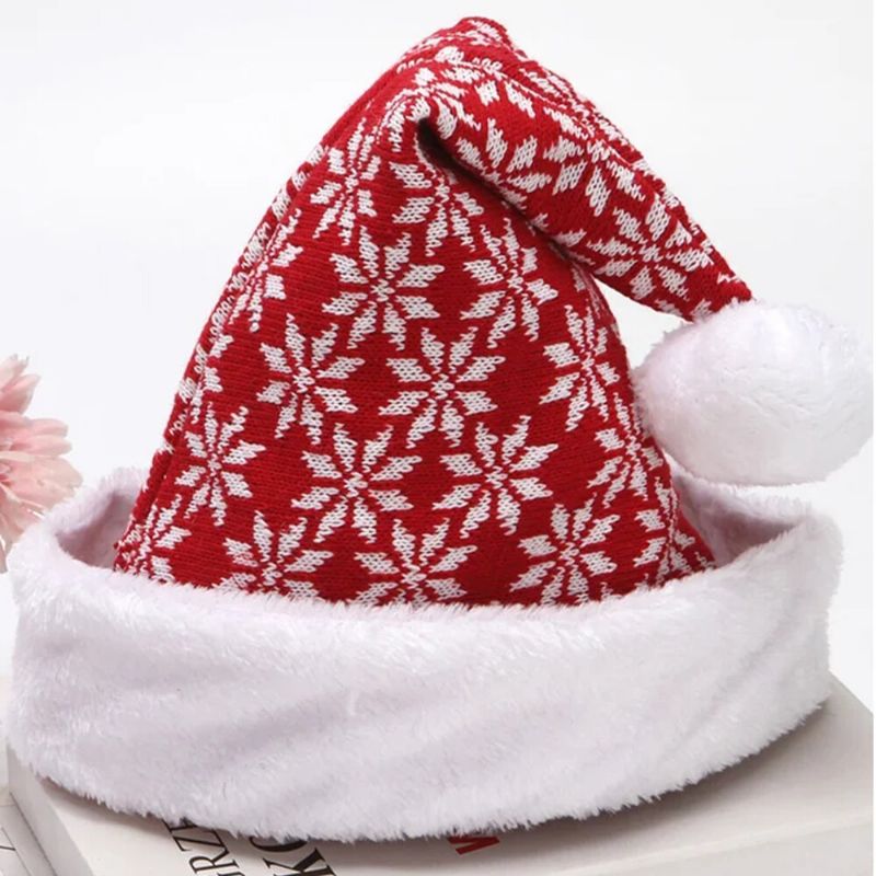 Unisex Dzianinowa CZapka Bożonarodzeniowa Santa Claus Elk Snowflake Pattern Ciepła Świąteczna CZapka Z Dzianiny Christmas Hat