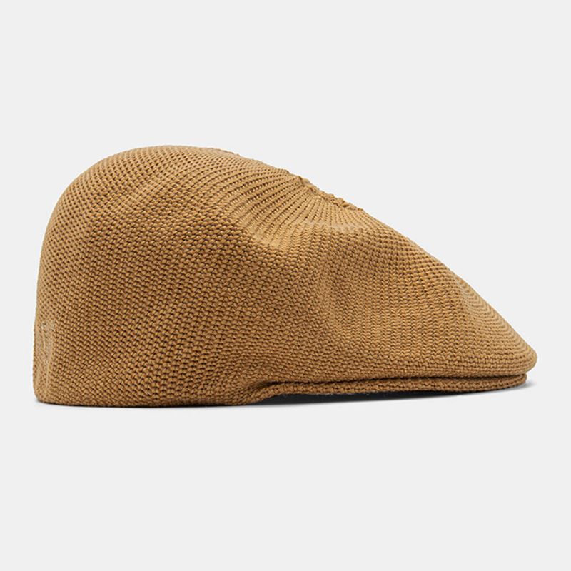 Unisex Dzianinowa Solidna Litera Haftowana Anty-zużycie Vintage Oddychająca Płaska CZapka Beret