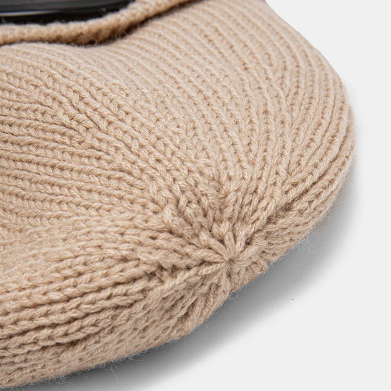 Unisex Dzianinowe Okulary Przeciwsłoneczne W Jednolitym Kolorze Dekoracja Soczewki Zagęścić Ciepło Modna CZapka Beanie