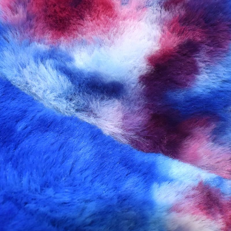 Unisex Faux Rabbit Fur Kolorowe Gradient Tie-dye Kapelusz Wiadro Zima Zagęścić Ciepło Wiatroszczelna Moda Kapelusz Parasolka