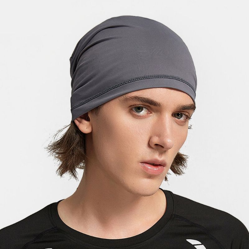 Unisex Ice Silk Jednowarstwowa Oddychająca Pochłaniająca Pot Hip-hop Sportowa Opaska Na Głowę Beanie Hat