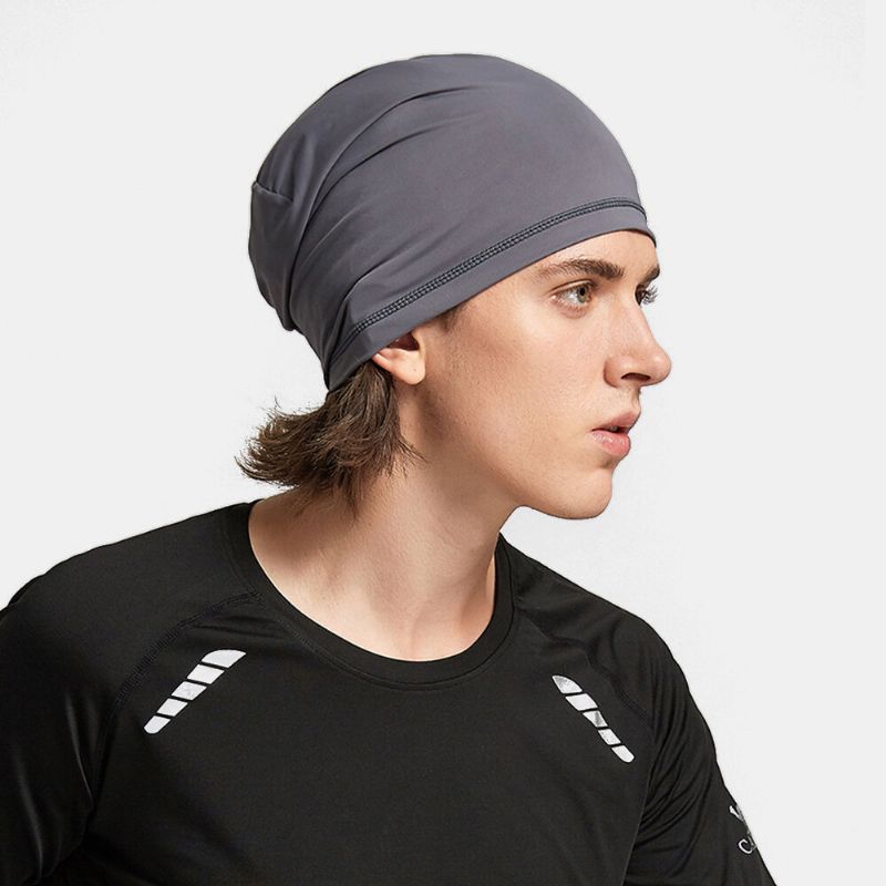 Unisex Ice Silk Jednowarstwowa Oddychająca Pochłaniająca Pot Hip-hop Sportowa Opaska Na Głowę Beanie Hat