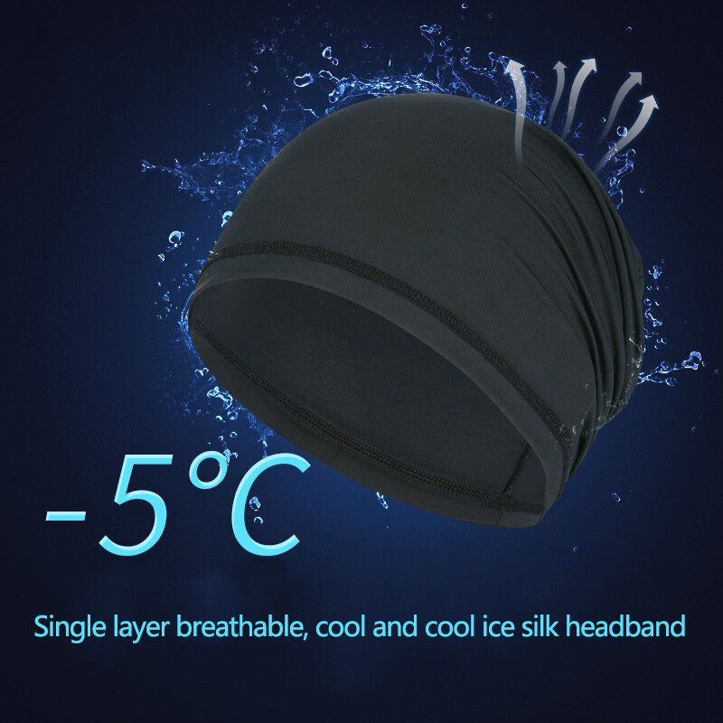 Unisex Ice Silk Jednowarstwowa Oddychająca Pochłaniająca Pot Hip-hop Sportowa Opaska Na Głowę Beanie Hat