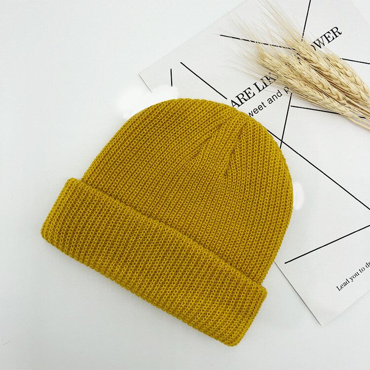 Unisex Jednokolorowa Dzianinowa CZapka Z Wełny CZapka Z CZaszką CZapki Beanie