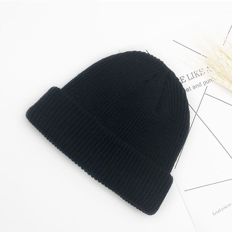 Unisex Jednokolorowa Dzianinowa CZapka Z Wełny CZapka Z CZaszką CZapki Beanie