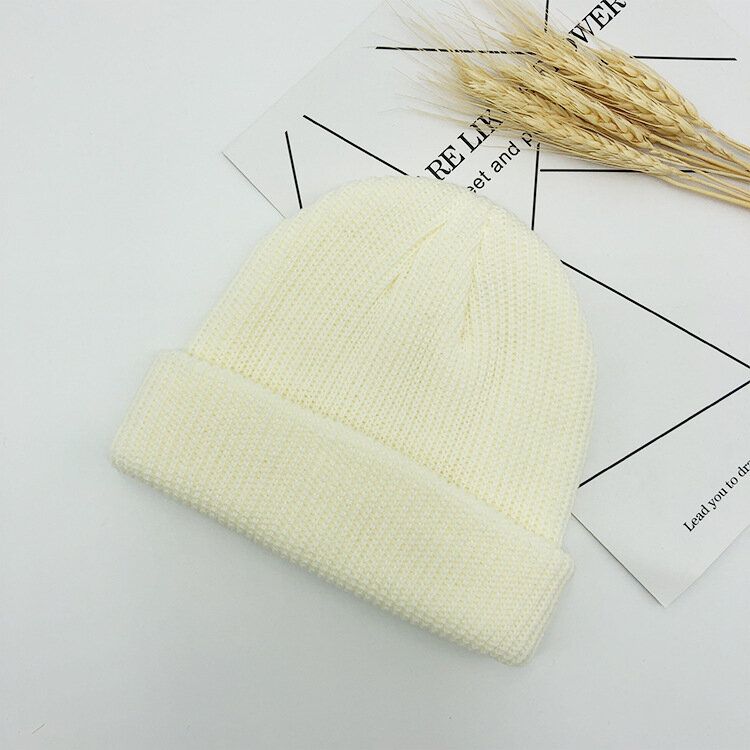 Unisex Jednokolorowa Dzianinowa CZapka Z Wełny CZapka Z CZaszką CZapki Beanie