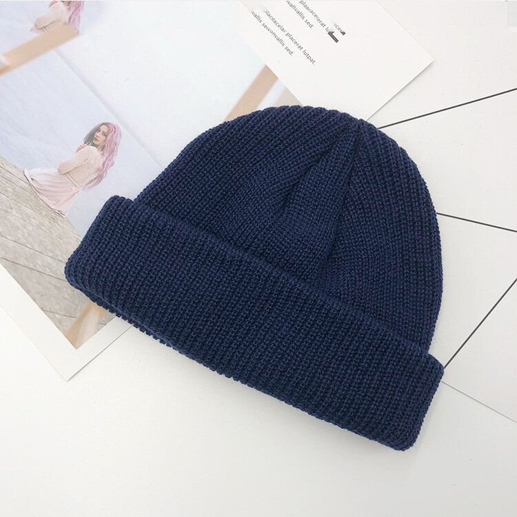 Unisex Jednokolorowa Dzianinowa CZapka Z Wełny CZapka Z CZaszką CZapki Beanie