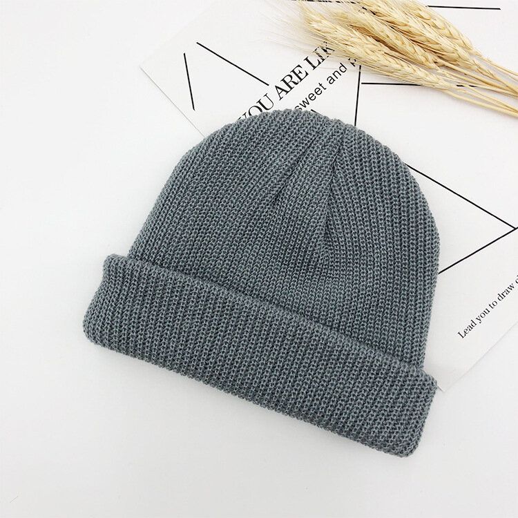 Unisex Jednokolorowa Dzianinowa CZapka Z Wełny CZapka Z CZaszką CZapki Beanie