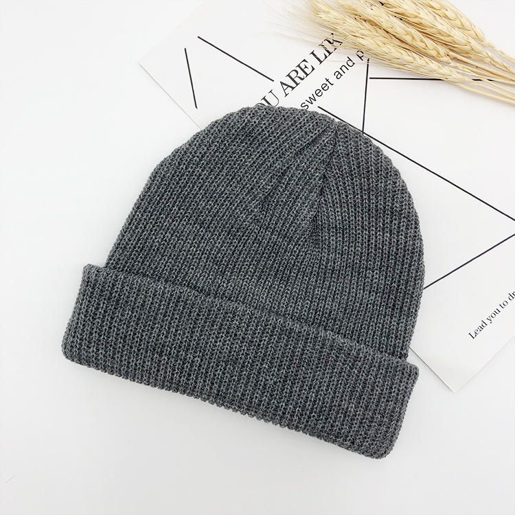 Unisex Jednokolorowa Dzianinowa CZapka Z Wełny CZapka Z CZaszką CZapki Beanie