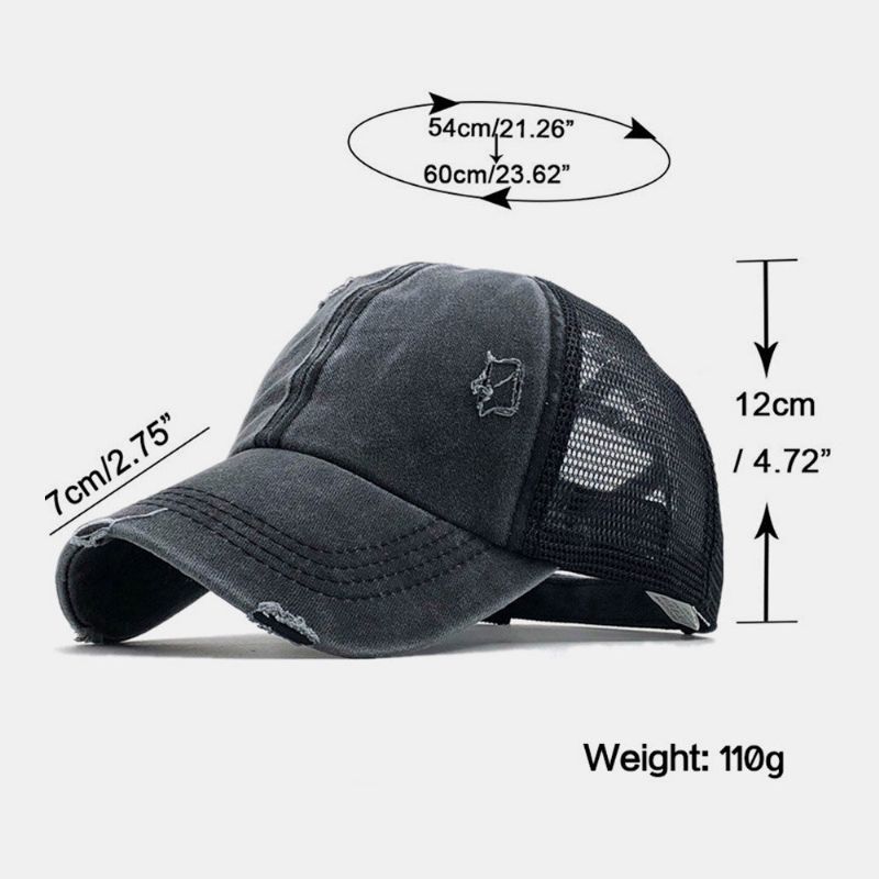 Unisex Kamuflaż Stretch Fit CZapka Siatkowa Oddychająca CZapka Typu Trucker Cross Kucyk CZapka Z Daszkiem