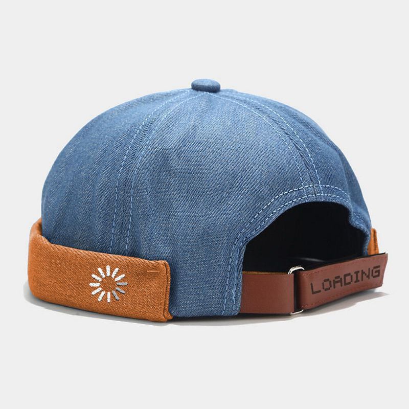 Unisex Landlord Cap Poliester Bawełna Patchwork Geometryczny Haft Litery Wzór Stalowa Uszczelka Moda CZapka Bez Rondu CZapka Z CZaszką