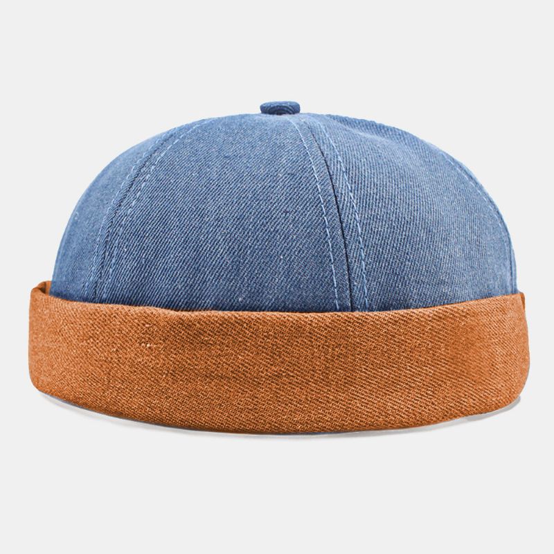 Unisex Landlord Cap Poliester Bawełna Patchwork Geometryczny Haft Litery Wzór Stalowa Uszczelka Moda CZapka Bez Rondu CZapka Z CZaszką